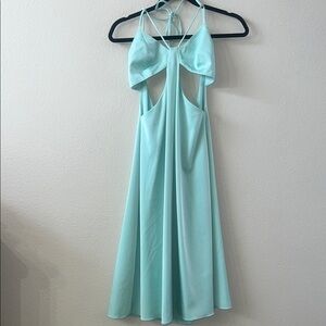 Elegant Mint Green Halter Dress